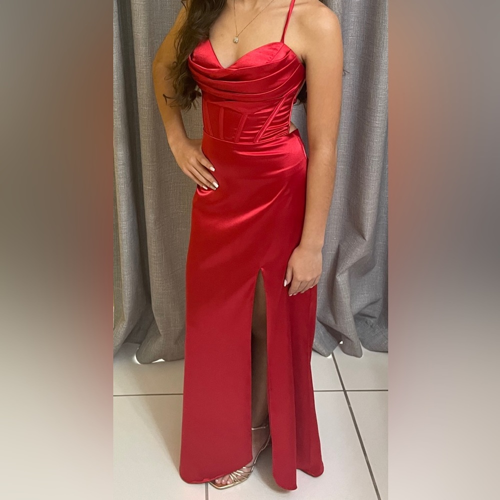 Red Prom styled dress